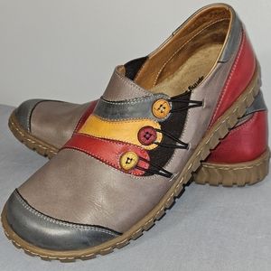 Spring Step Neeta Slip-On Shoes Casual Multicolor Leather Womens 7.5 M (EU 38)